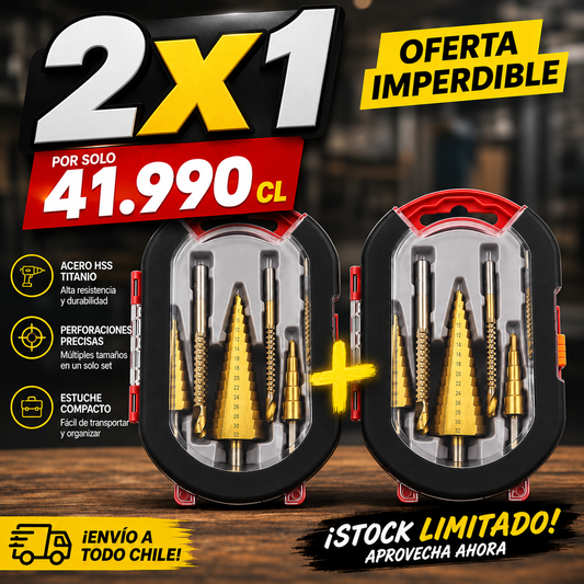 Brocas Escalonadas  Estuche 6 Piezas