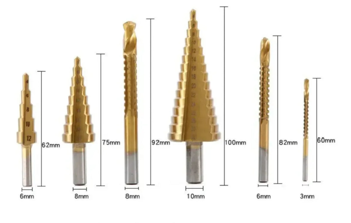 Brocas Escalonadas  Estuche 6 Piezas