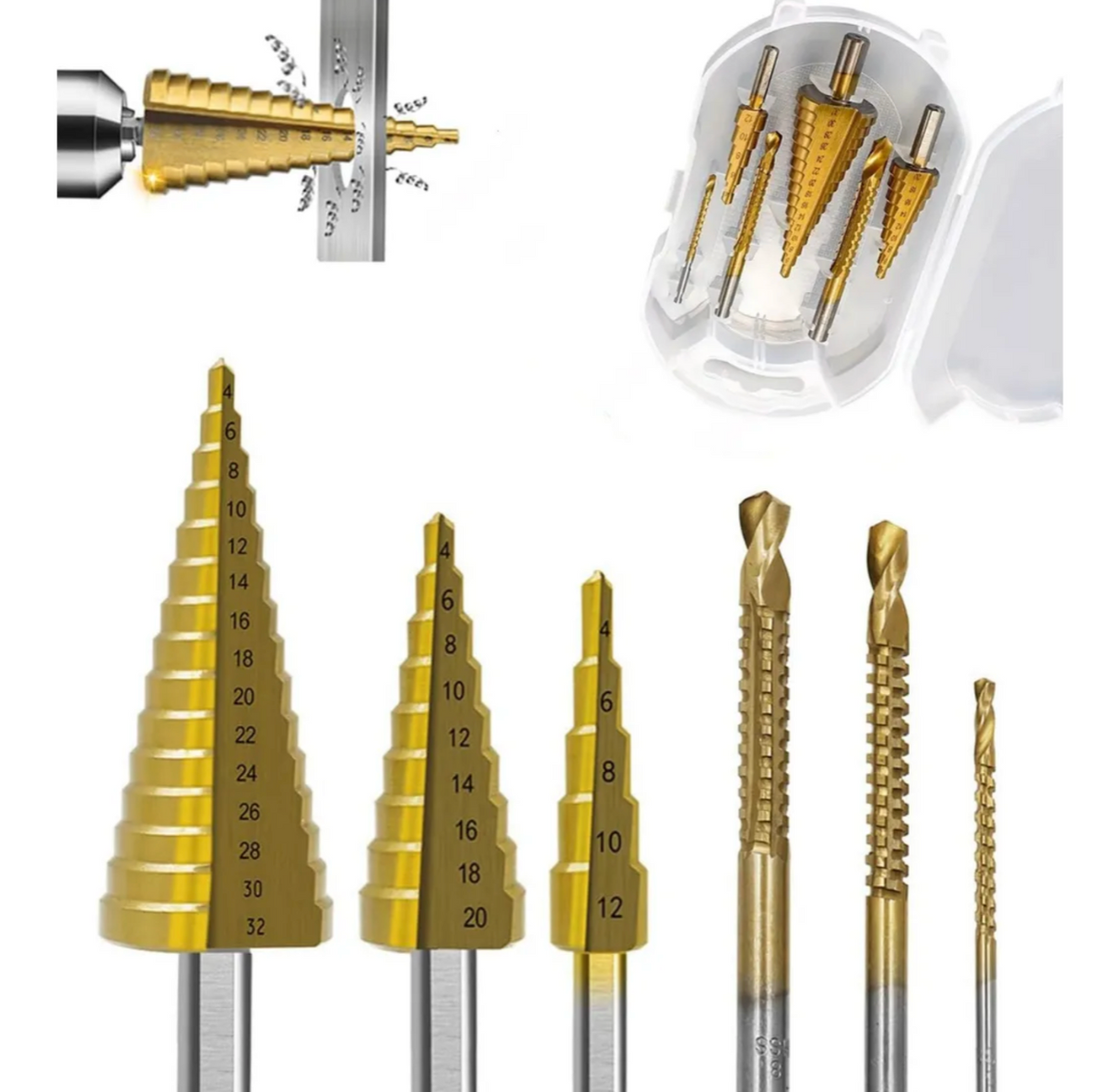 Brocas Escalonadas  Estuche 6 Piezas